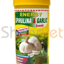 غذای گرانولی سبزیجات ماهی های گرمسیری آکواریوم<br>Spirulina & Garlic Granulat Energy