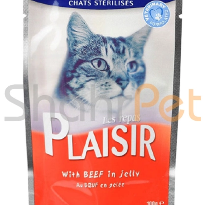  غذای مرطوب گربه عقیم پوچ پلازیر<br> Sterilised Beef in Jelly Plaisir