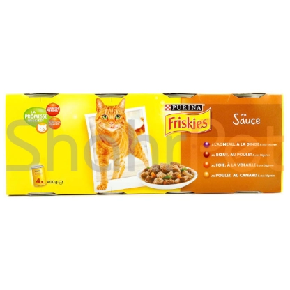 کنسرو گربه فریسکیس پک 4 عددی پروتئین در سبزیجات <br> en Sauce Friskies