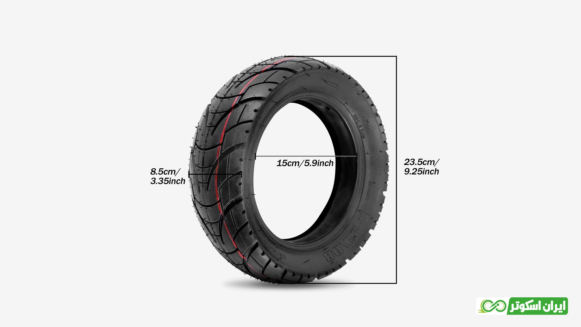 لاستیک اسکوتر برقی 10 اینچی بادی ( 6-80/65 )