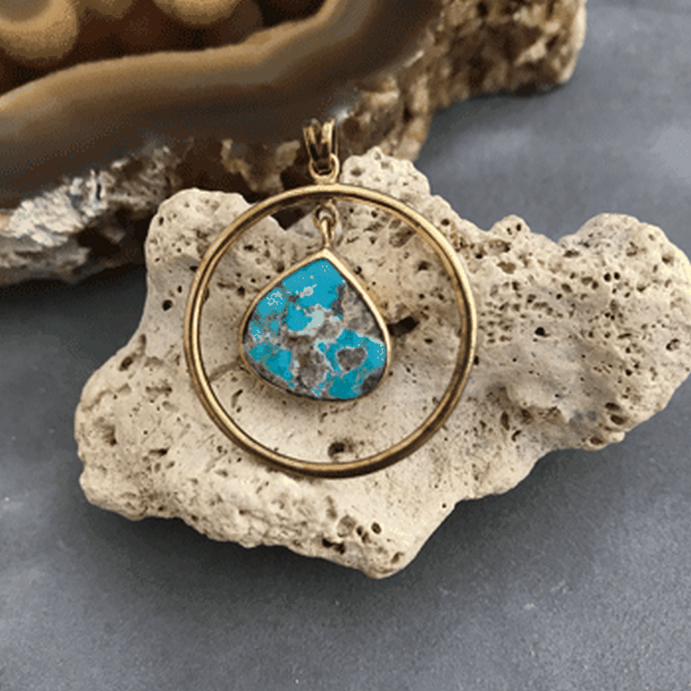 آویز گردنبند فیروزه نیشابور کد1238