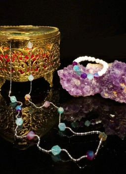 گردنبند سنگی رومانتویی عقیق کد1202