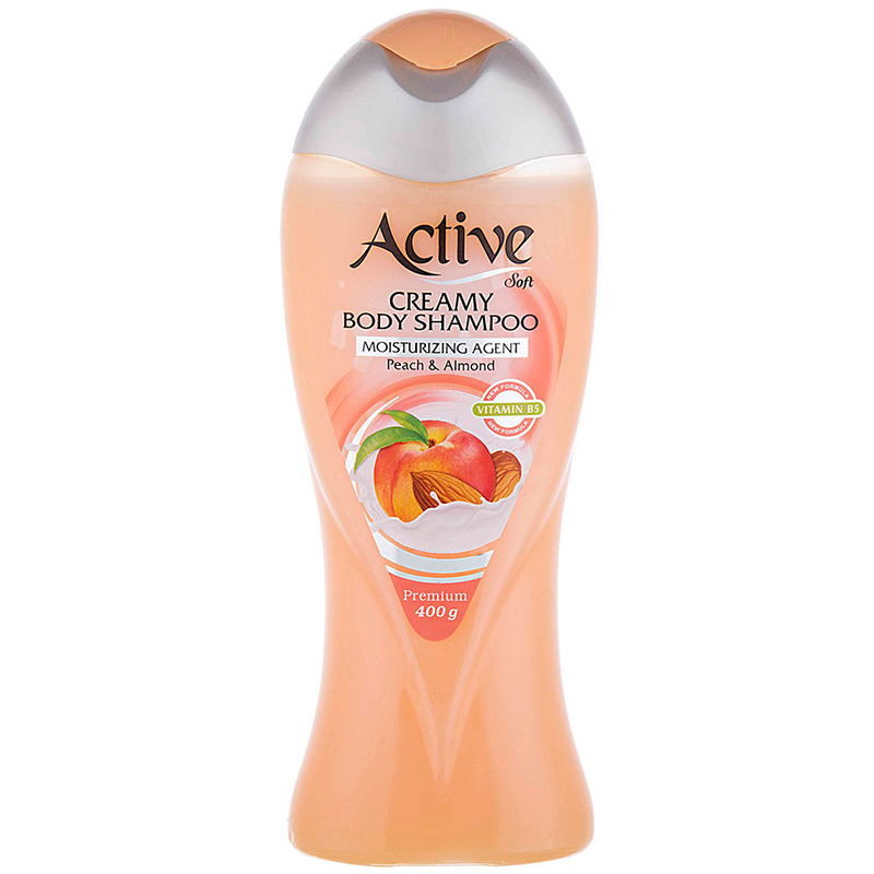 شامپو بدن کرمی هلو و بادام اکتیو ۴۰۰ گرمی