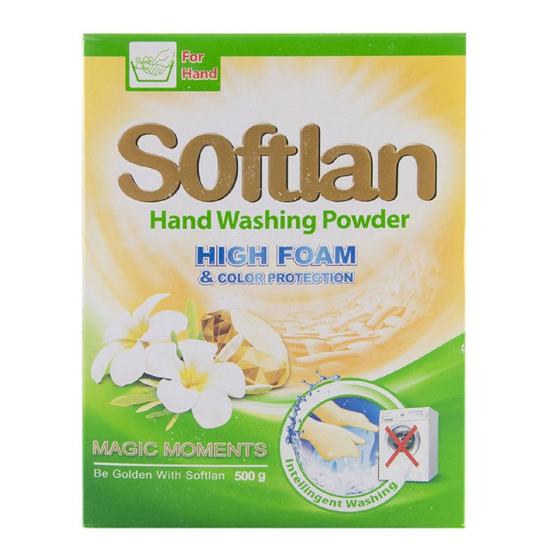 پودر لباسشویی مخصوص شستشو با دست ۵۰۰ گرمی سافتلن